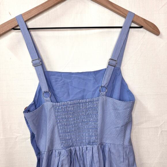 UO Kaye Midi Dress Size XS 100% Cotton Sundress Pinstripe Coastal Cottage Preppy - Picture 7 of 12